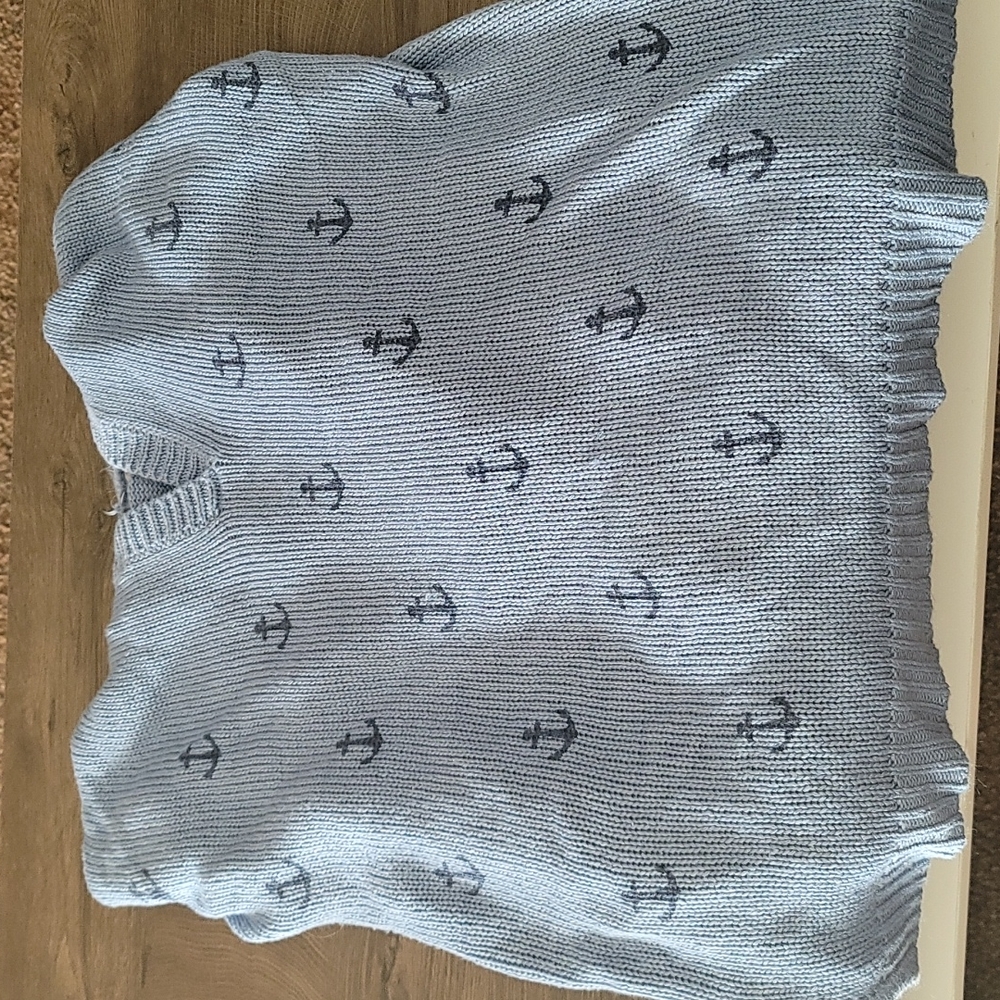 Hooded Knitted Anchor Sweater